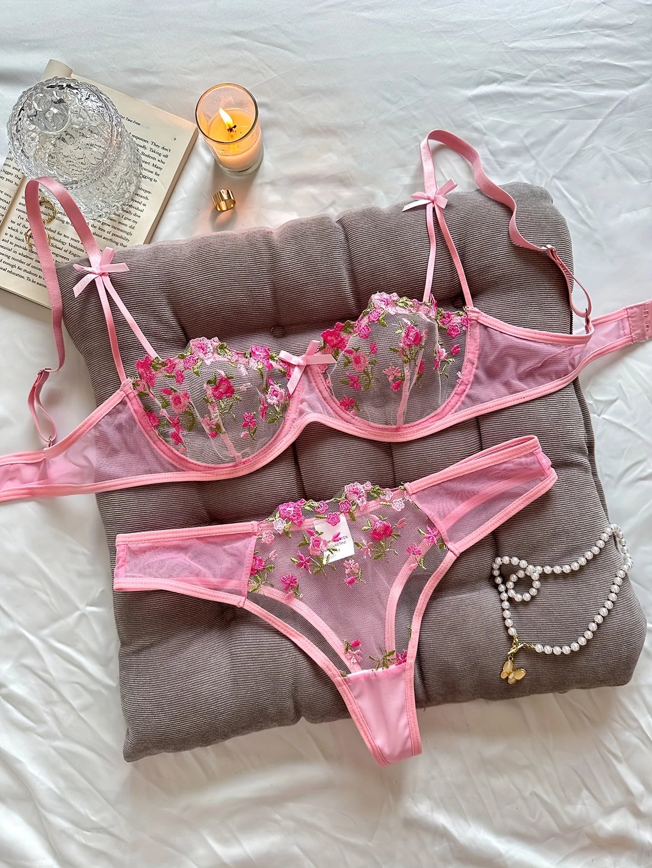 Midnight blosum lingerie set