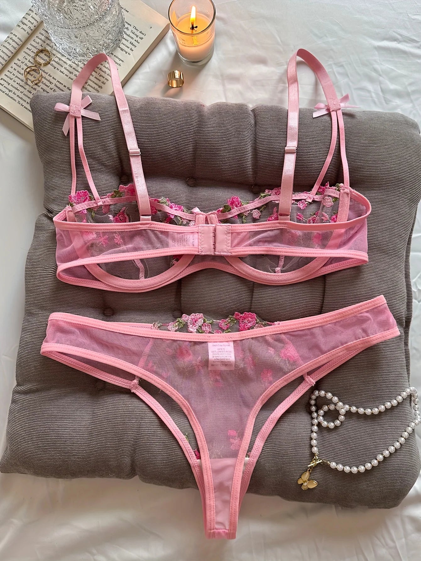 Midnight blosum lingerie set