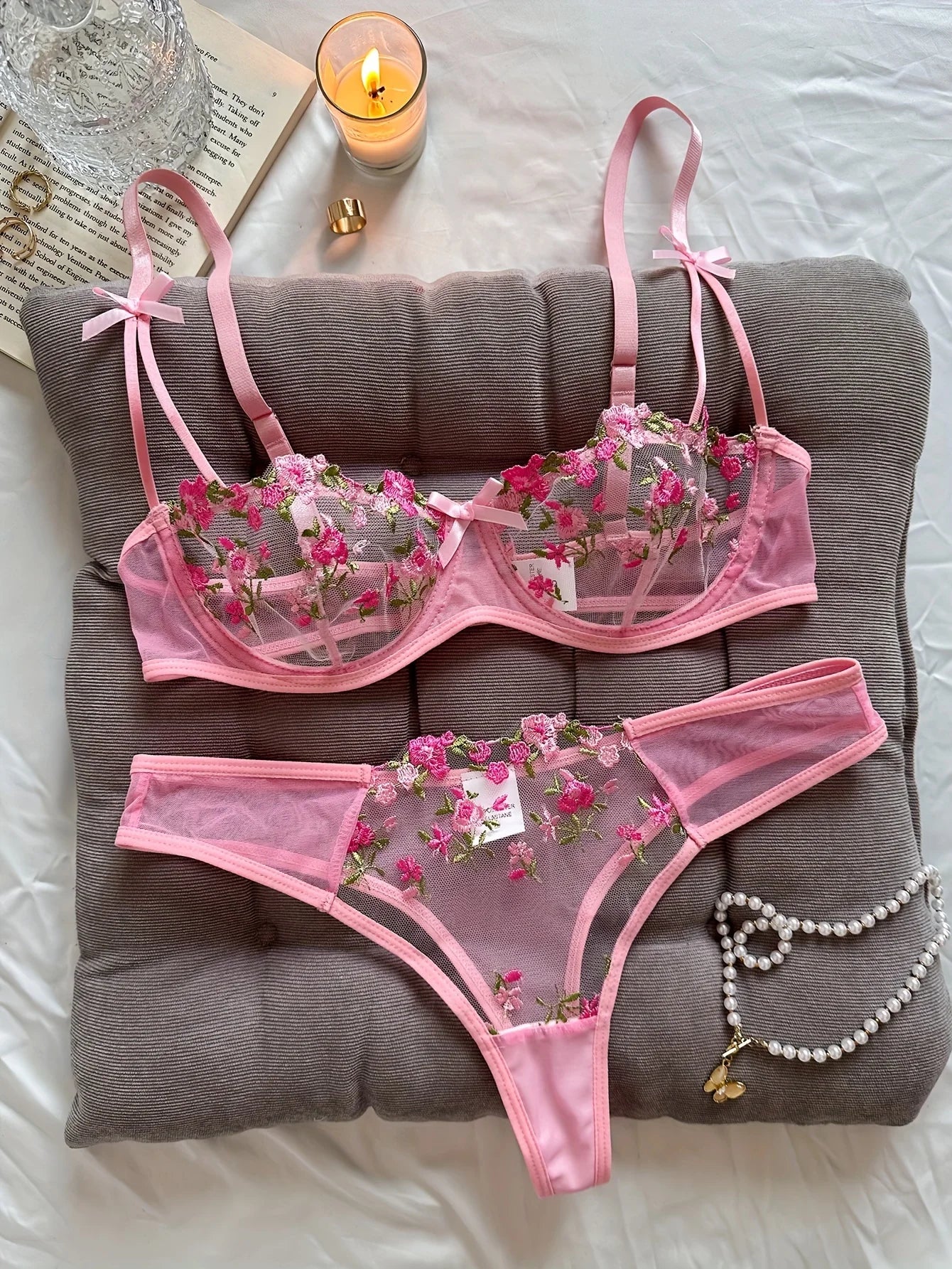 Midnight blosum lingerie set